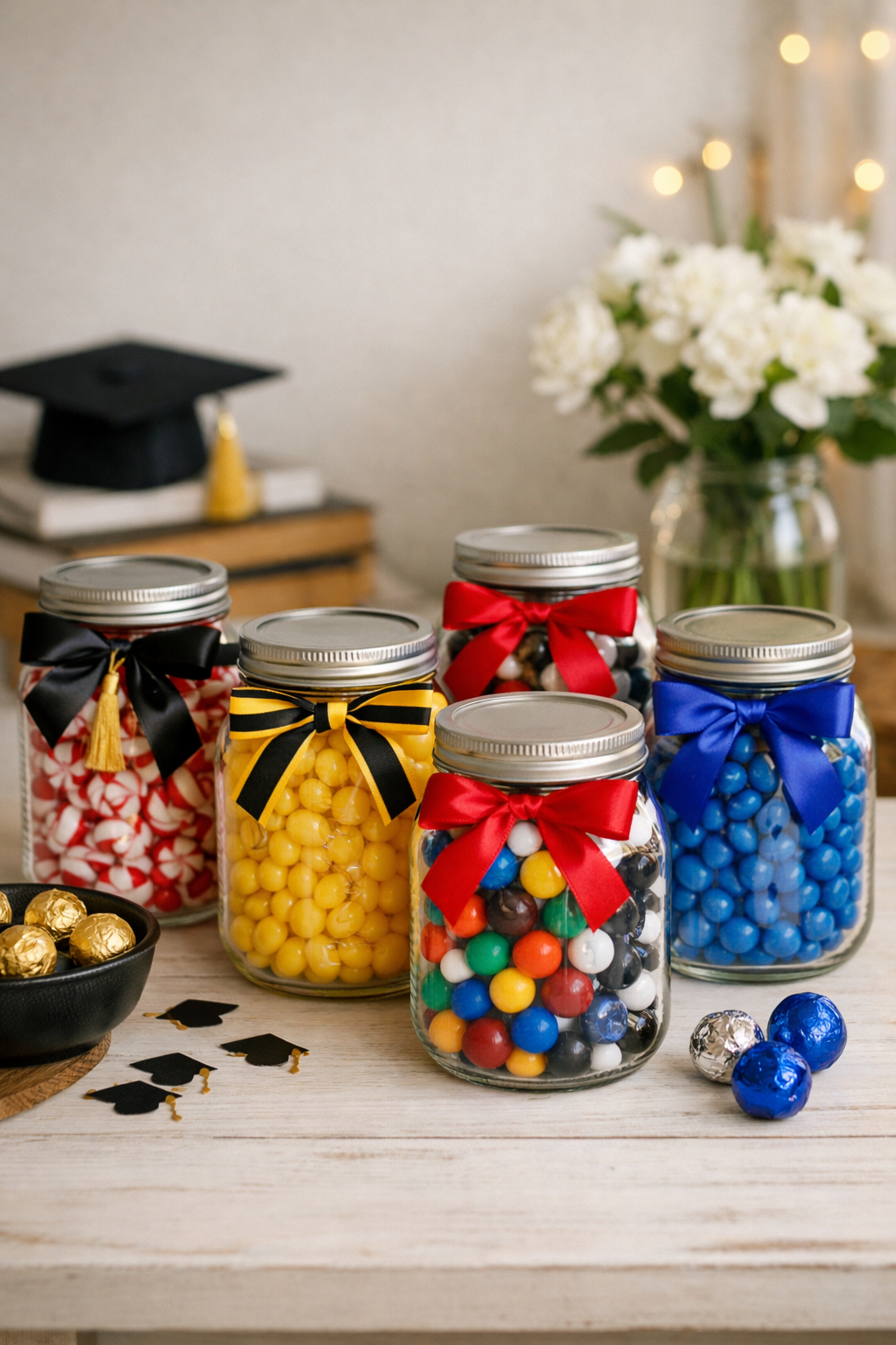 colorful candy jars decor