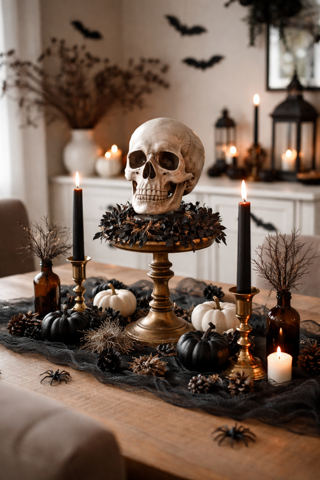 Halloween skull centerpiece