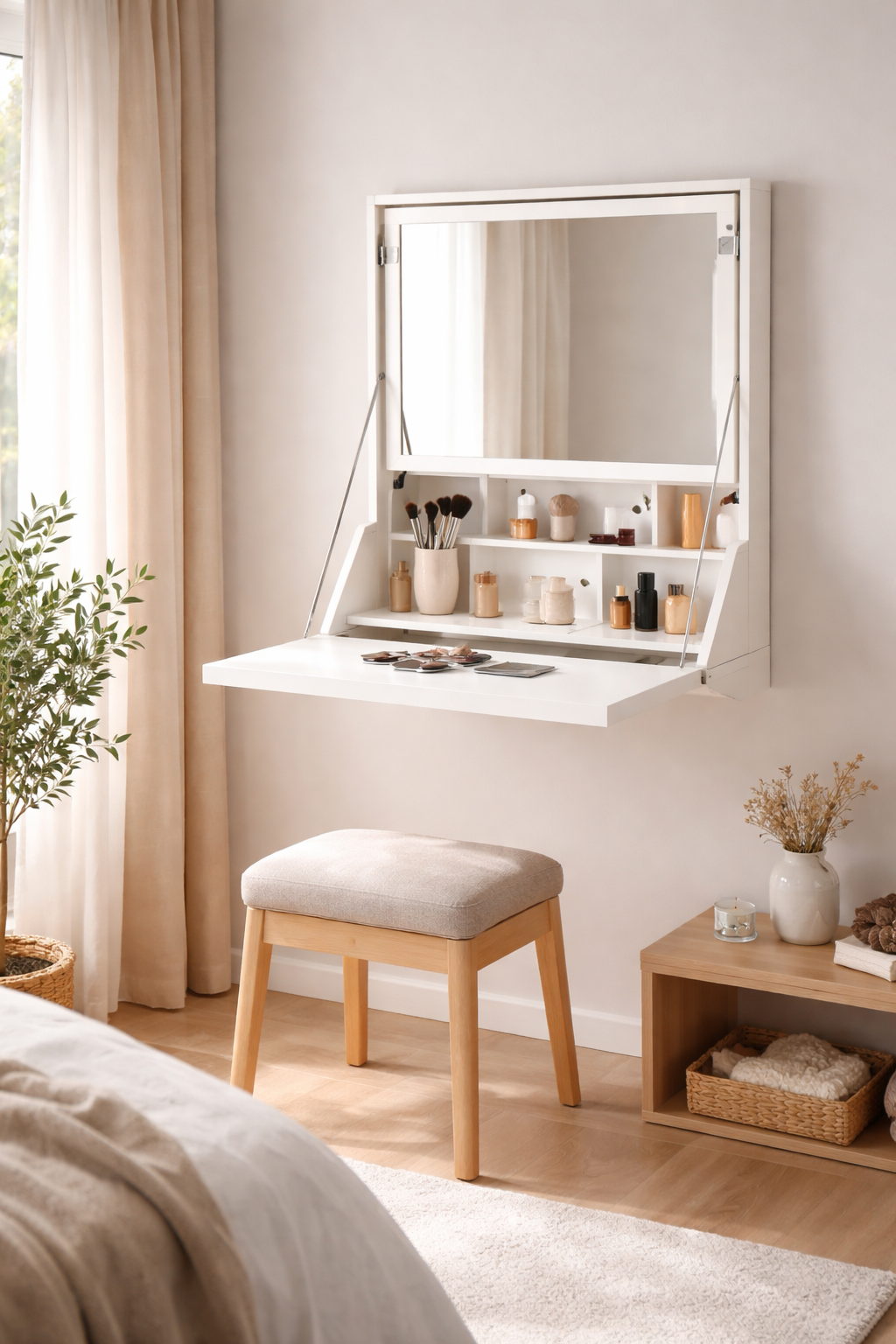 wall mounted foldable mirror