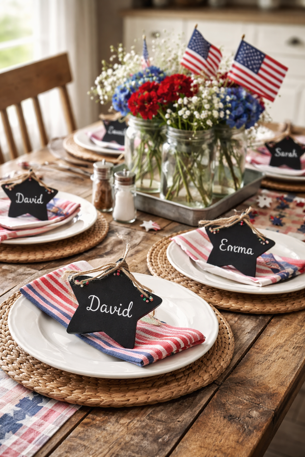 patriotic farmhouse place cards
