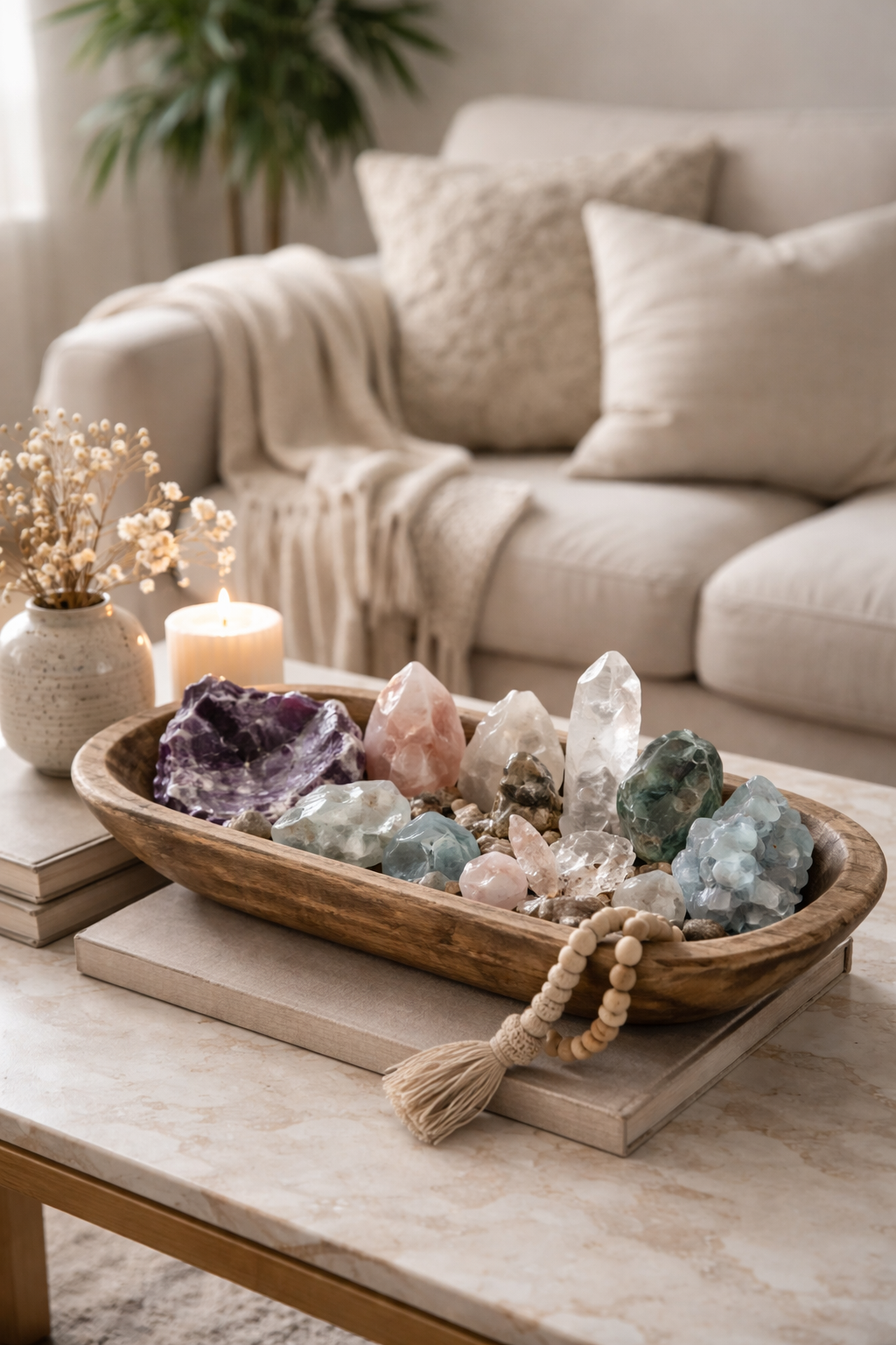 natural textured crystal arrangement