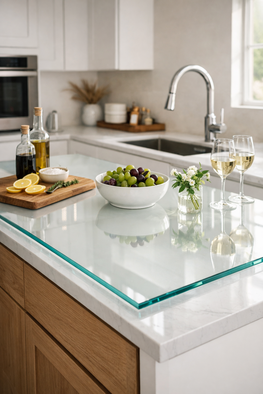 28 Stylish & Functional Kitchen Countertop Ideas to Try Now 12 elegant customizable glass panels