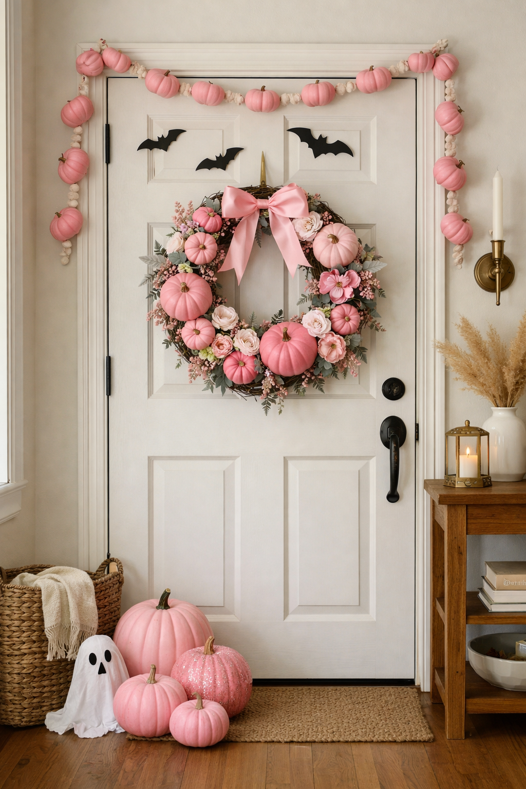 pink pumpkin decor