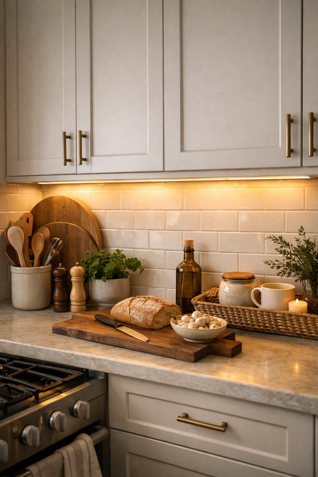 cozy under cabinet lighting