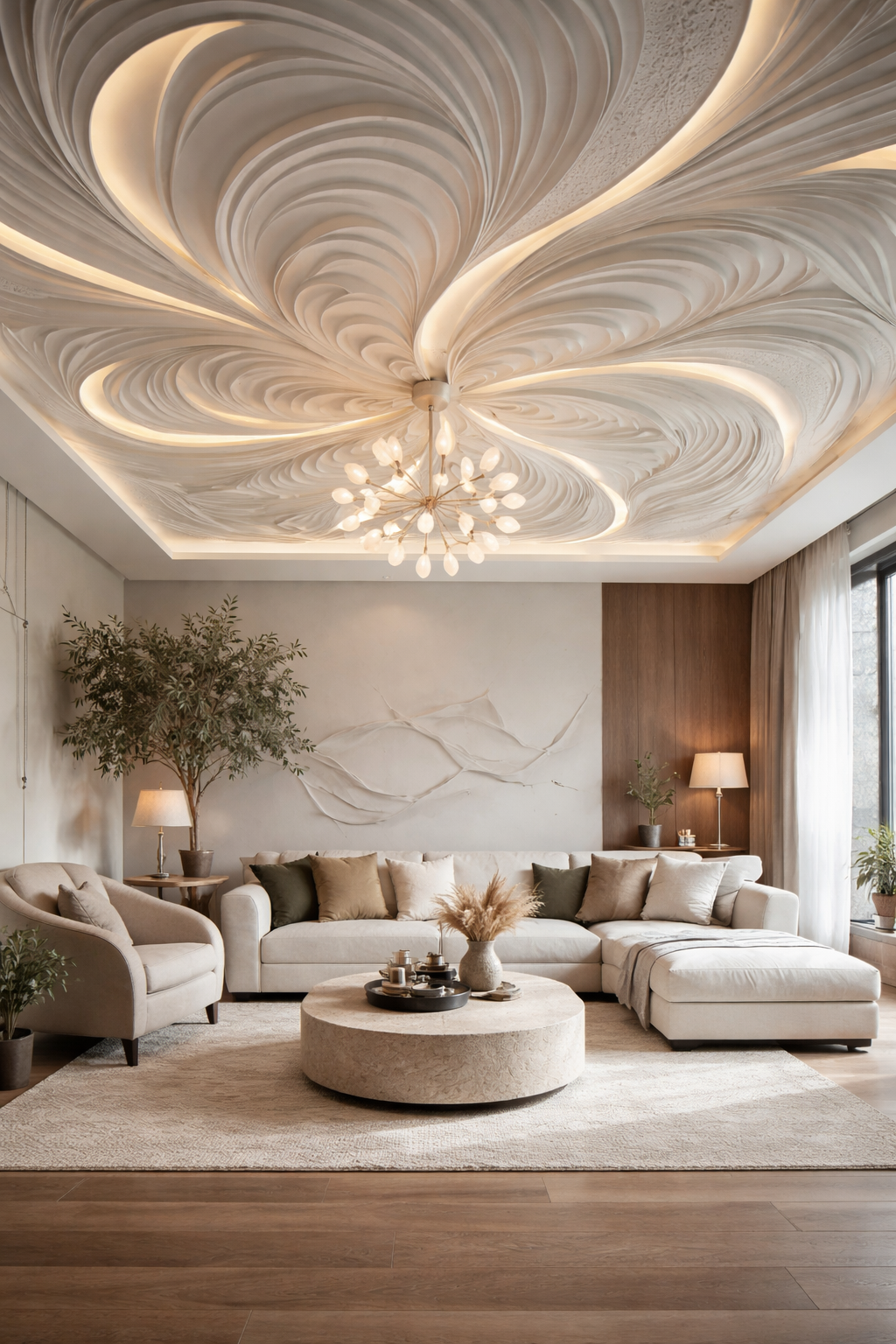 dynamic textured ceiling art