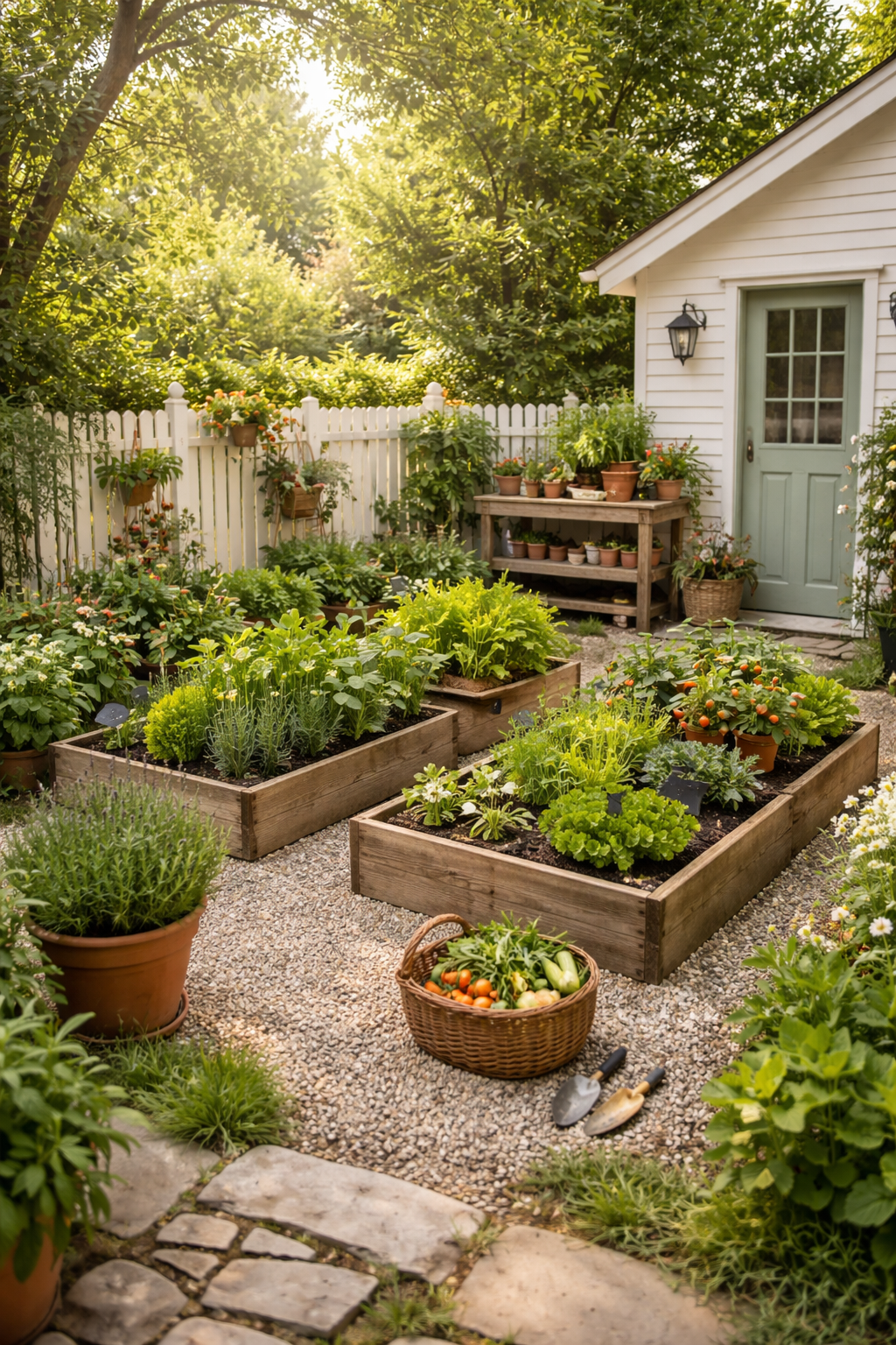 small charming herb garden