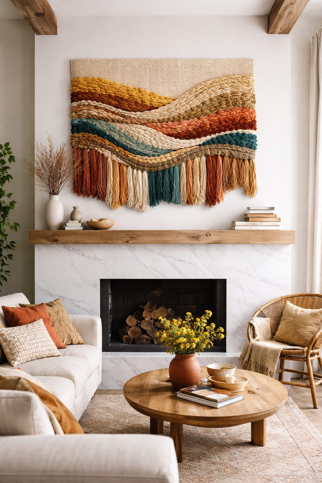 textured colorful fabric art