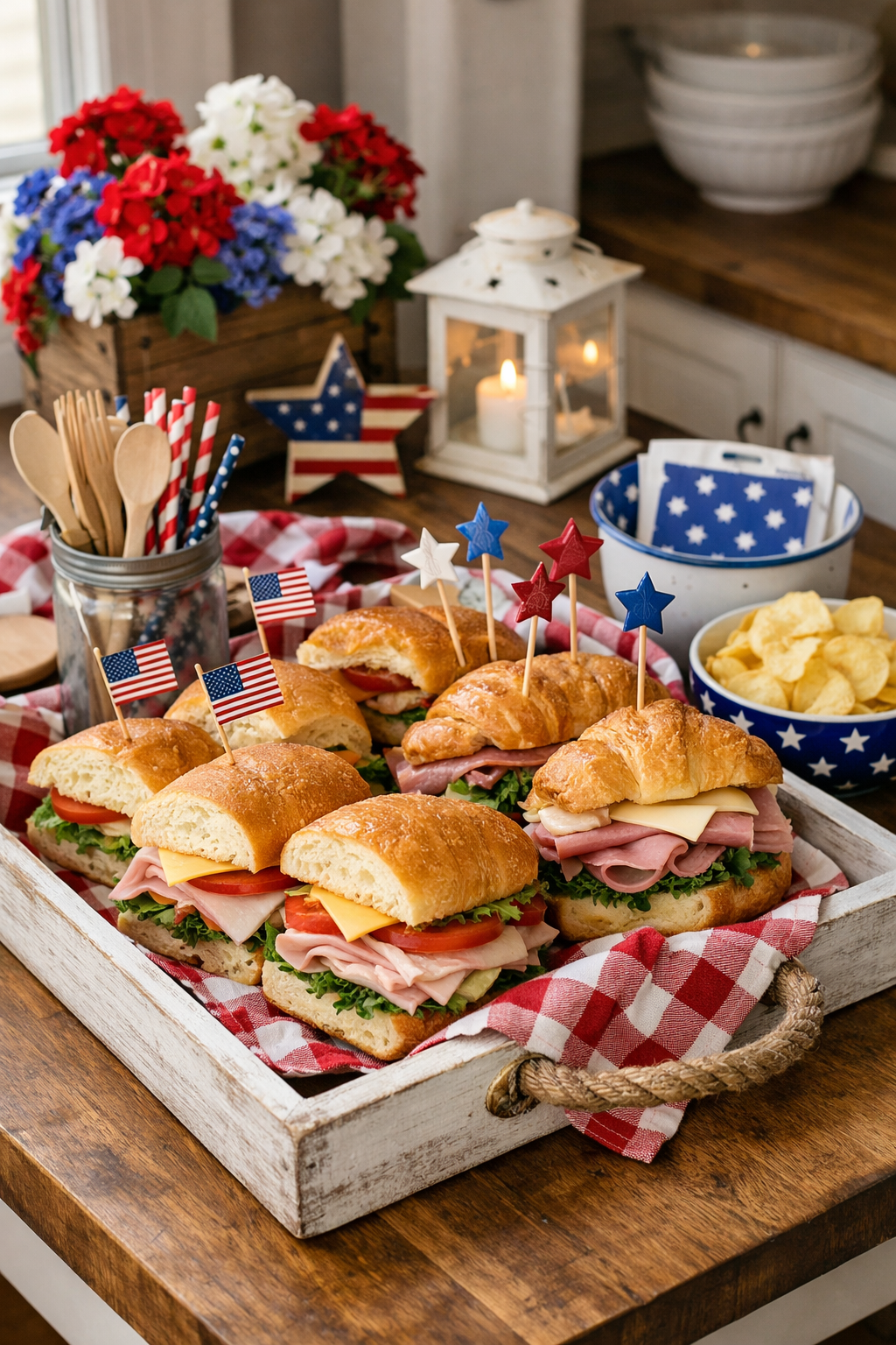 patriotic picnic sandwich display