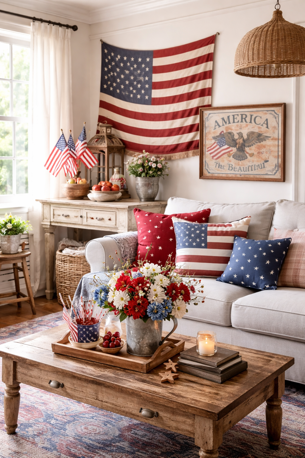 nostalgic patriotic decor elements