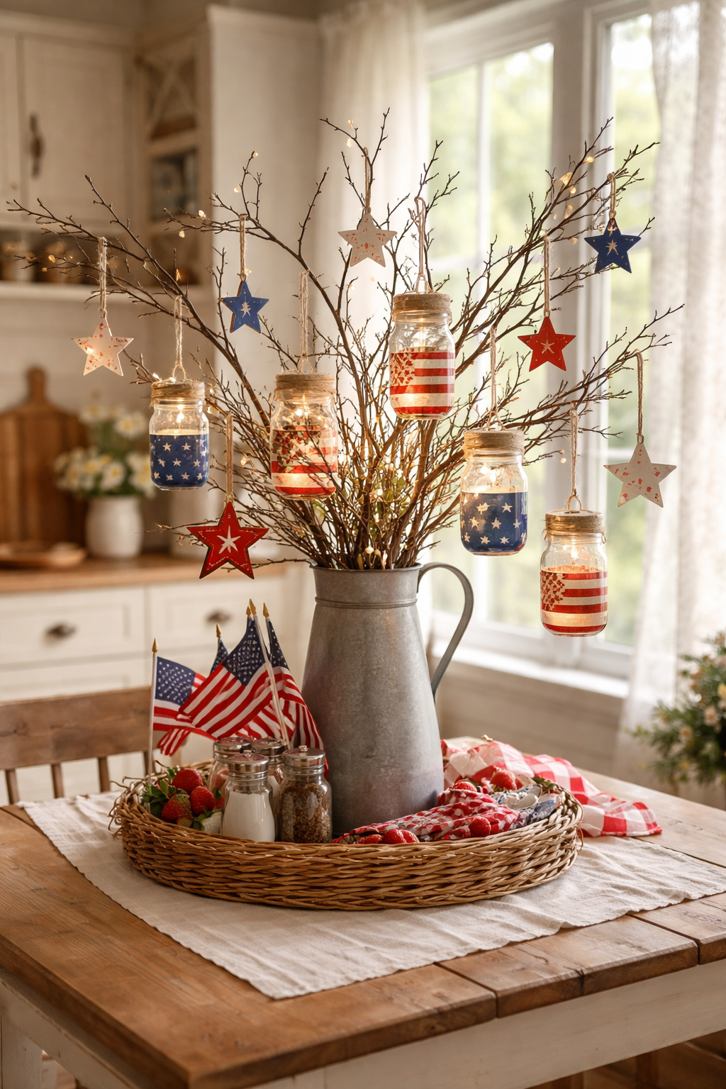 patriotic mason jar tree