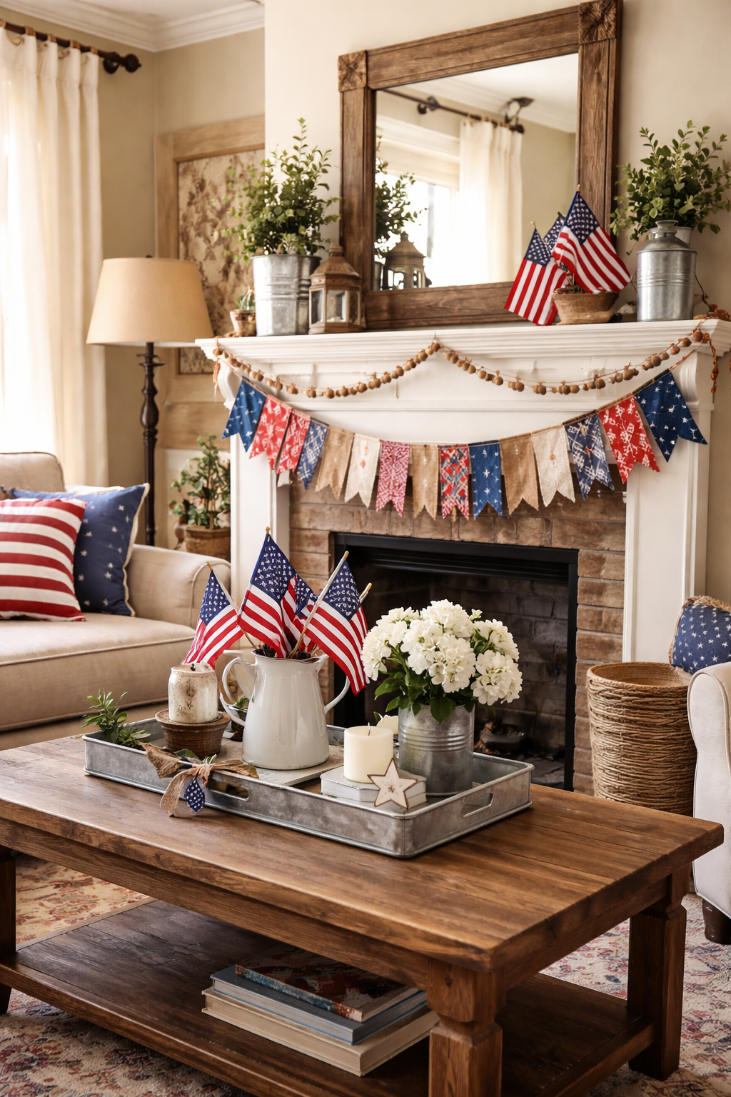 rustic patriotic garland decor