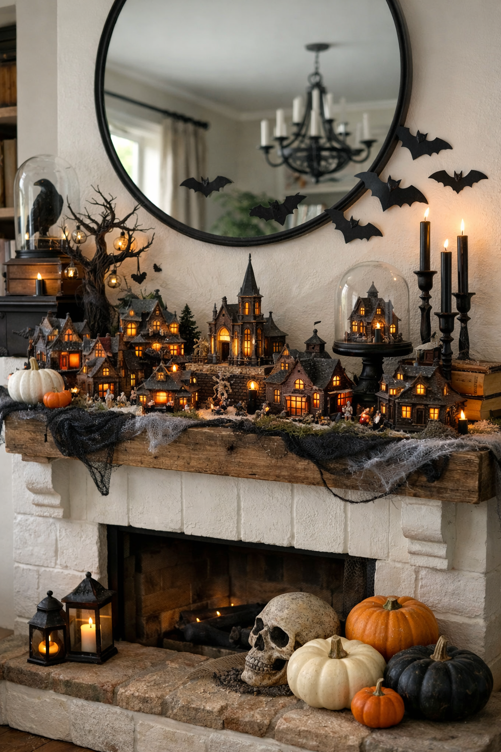 halloween mantel ideas halloween village