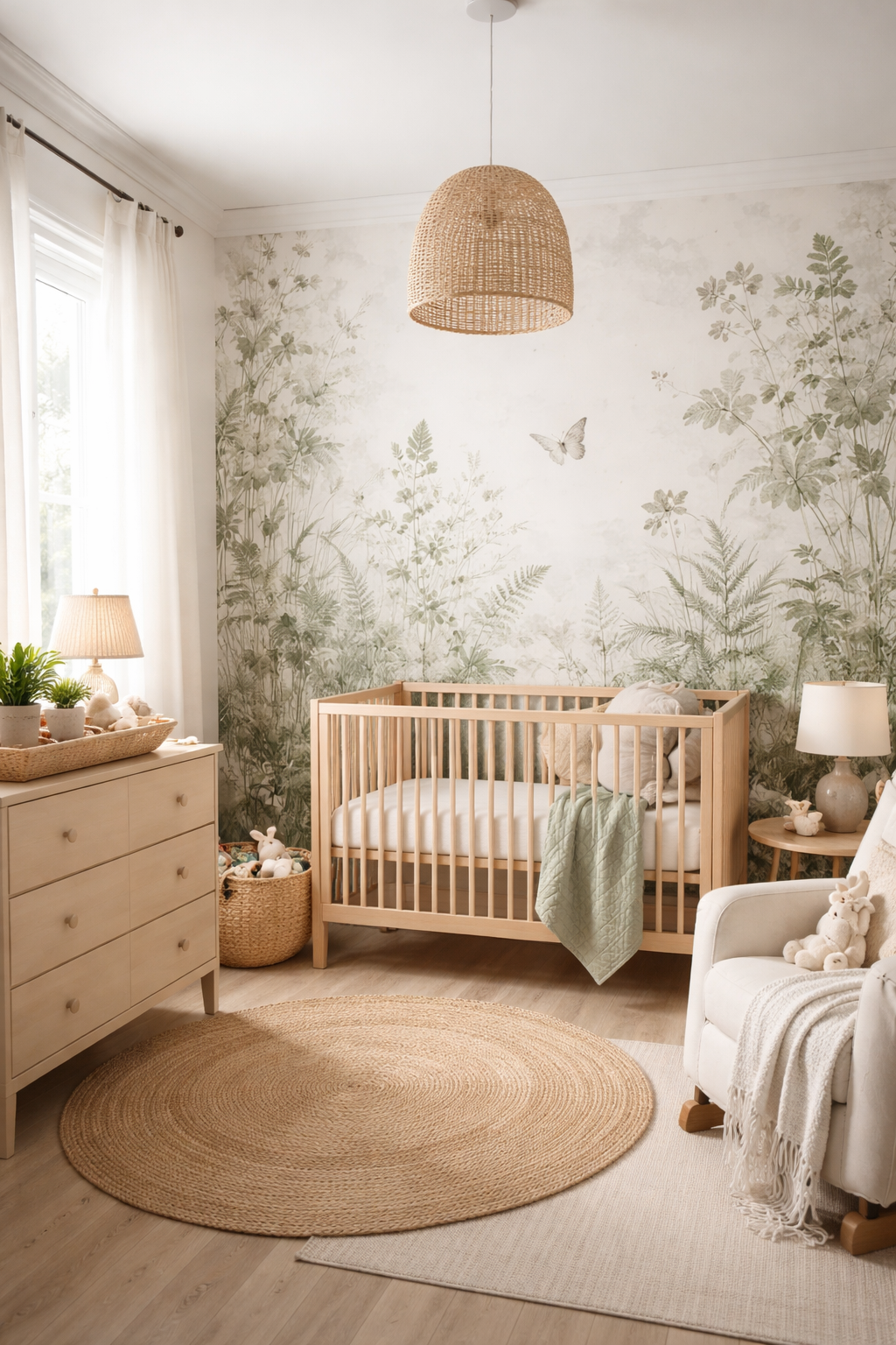 serene botanical nursery decor