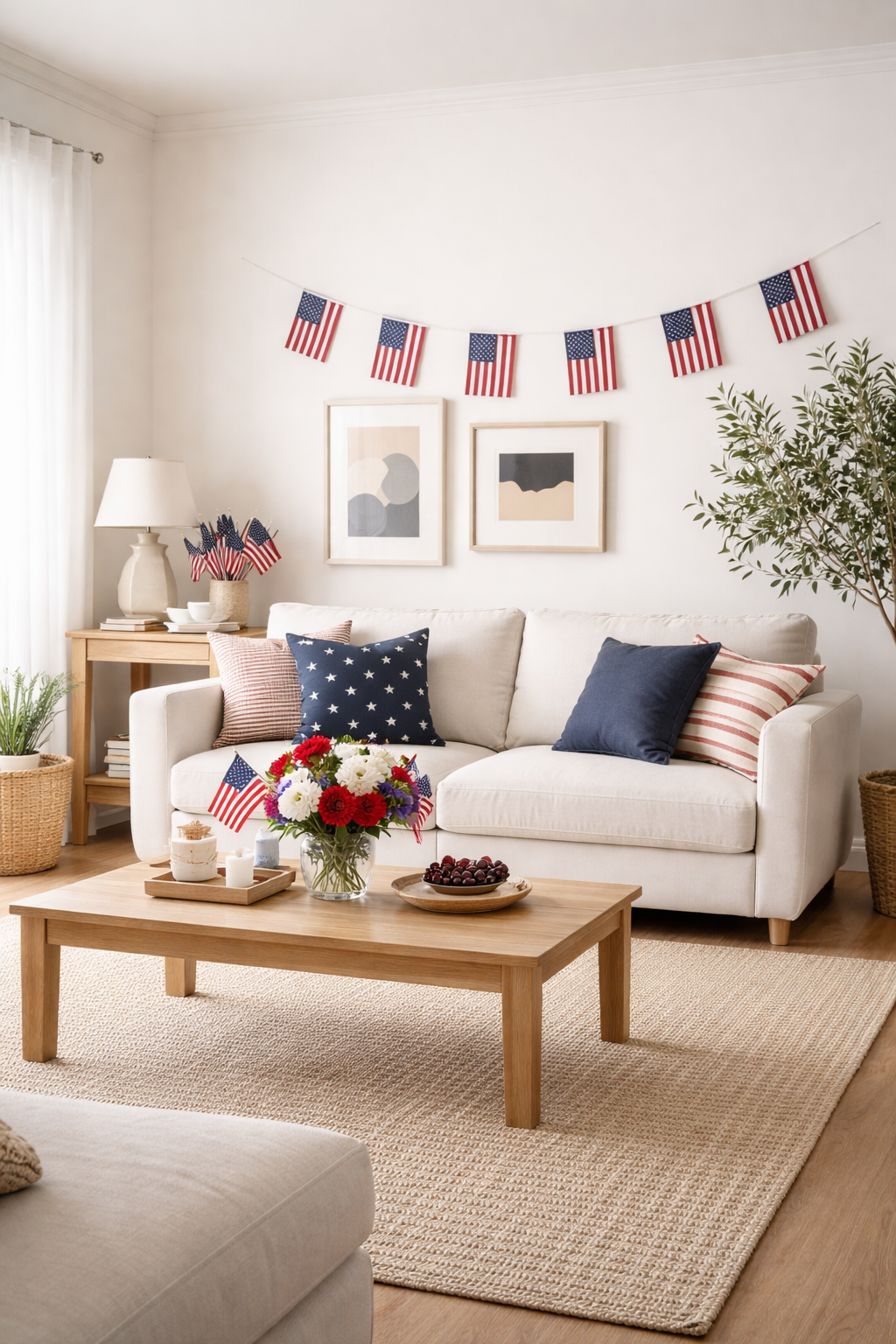 elegant patriotic minimalist decor