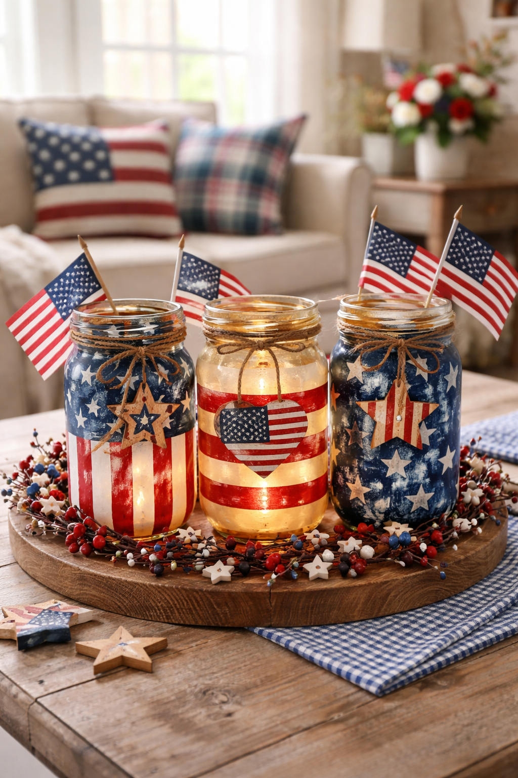 patriotic mason jar decor