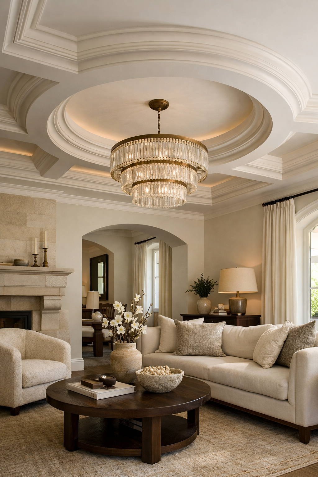 layered ceiling design elegance