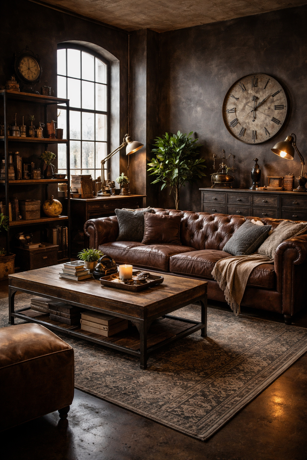 vintage industrial room decor