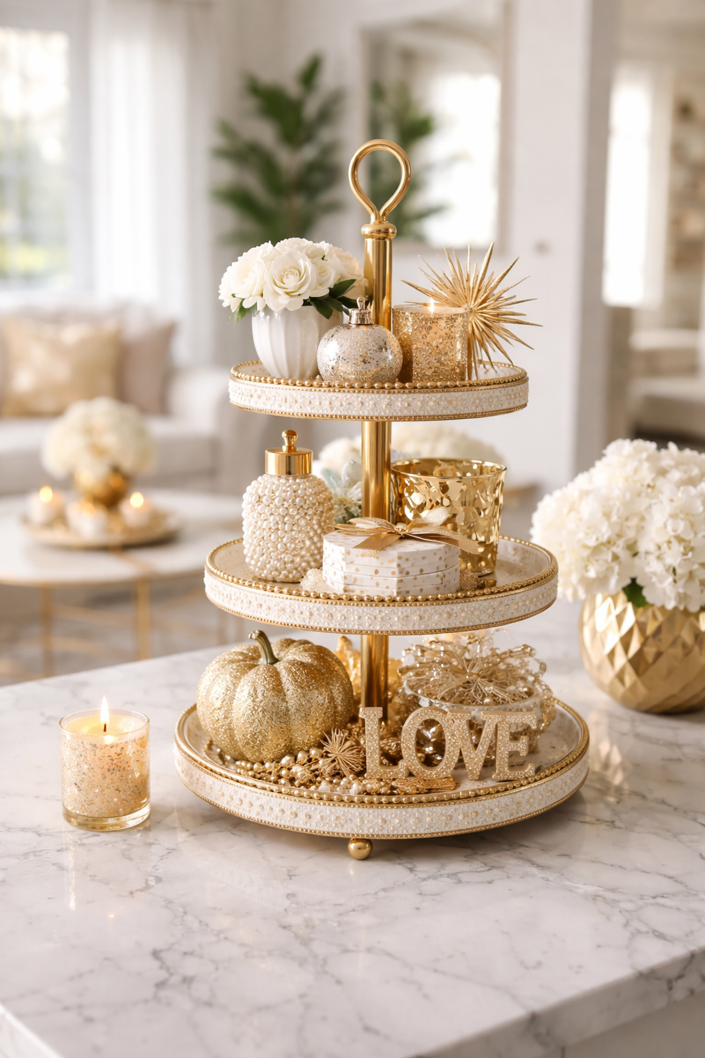 gold accents elevate glam