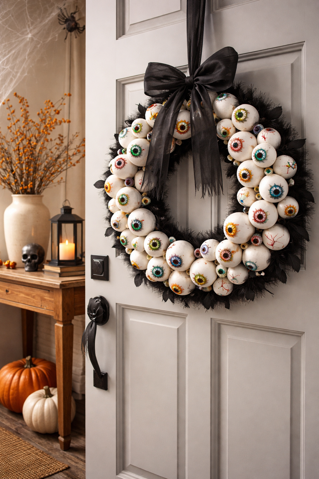 Halloween eyeball wreath