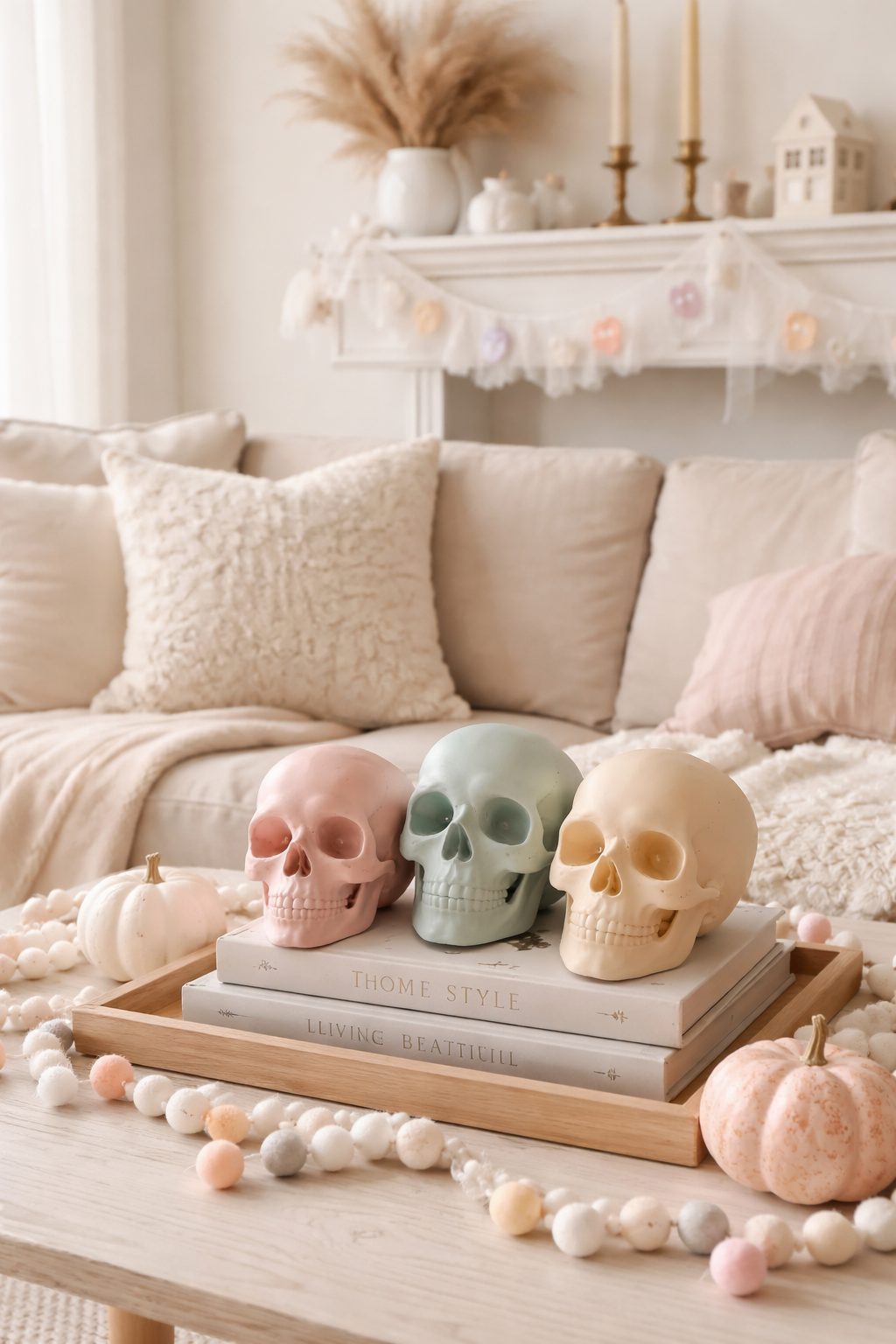 neutral halloween skulls