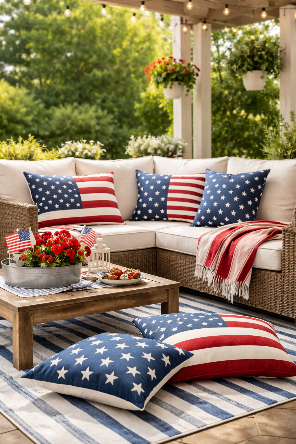 patriotic outdoor cushion decor