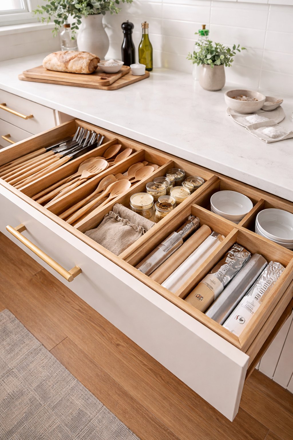 adjustable customizable drawer organization