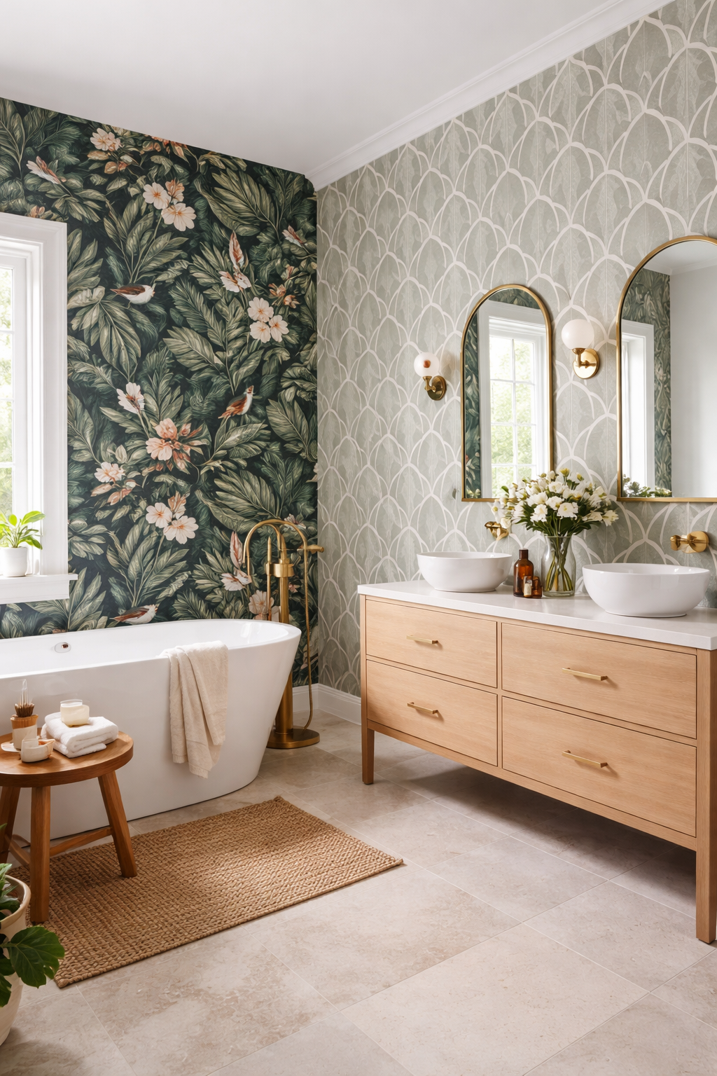 botanical and geometric wall coverings