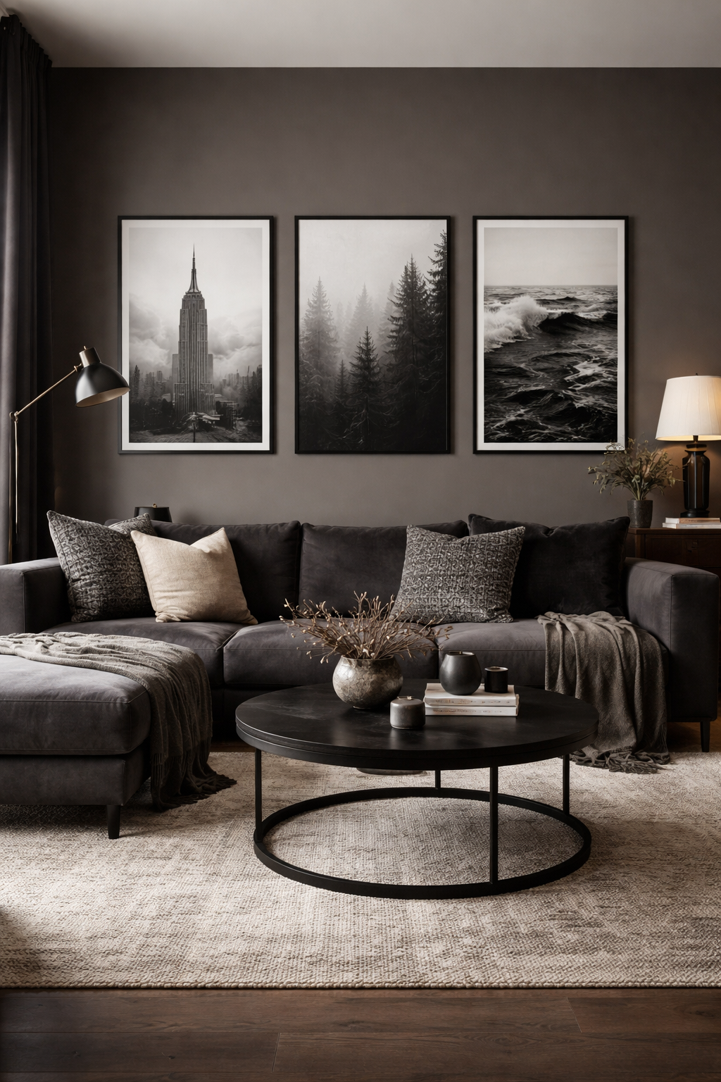 monochrome art enhances ambiance