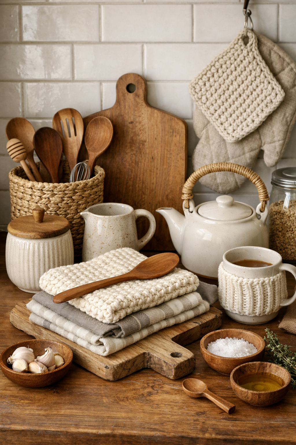 cozy textured kitchen essentials