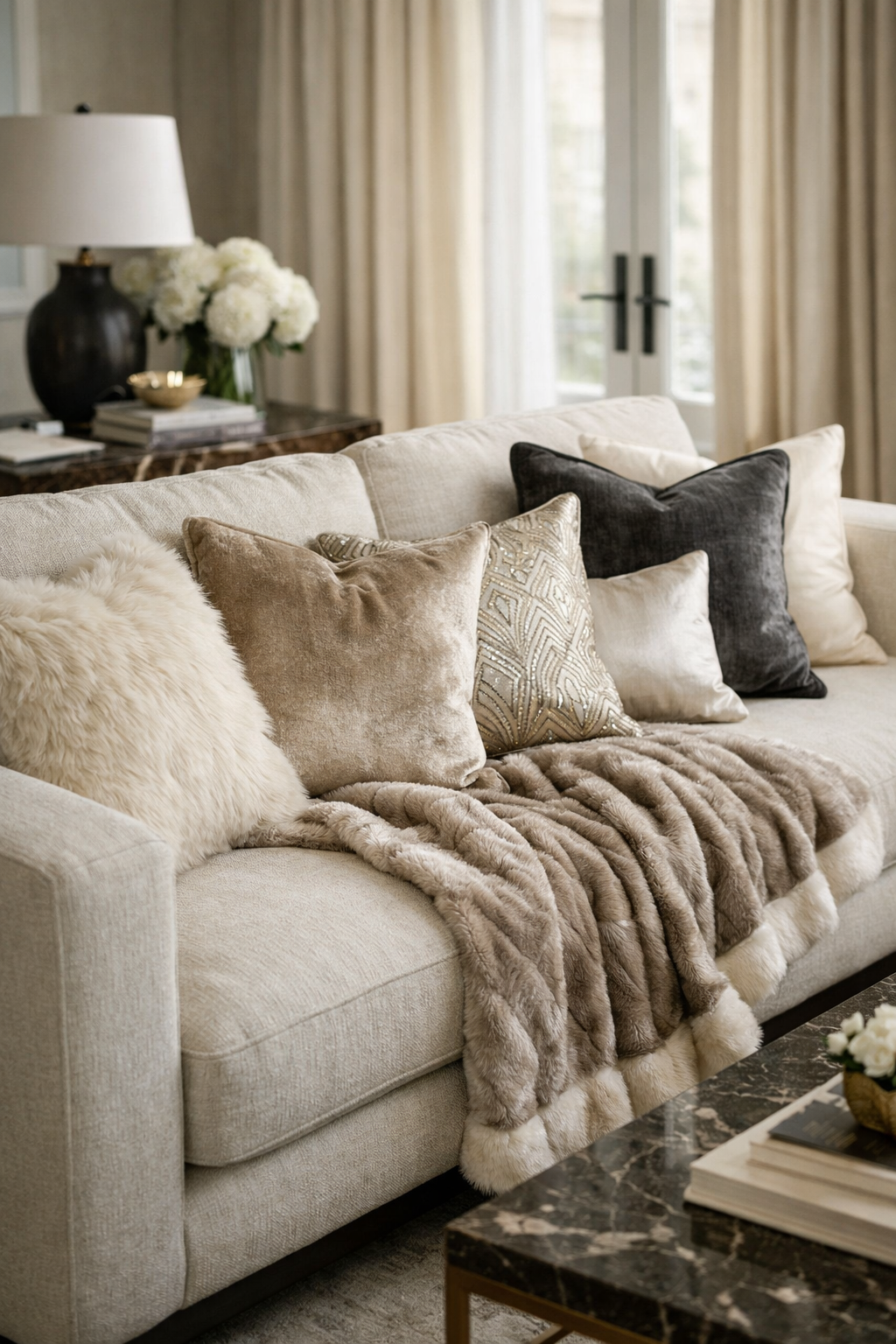 luxurious textured cozy accents