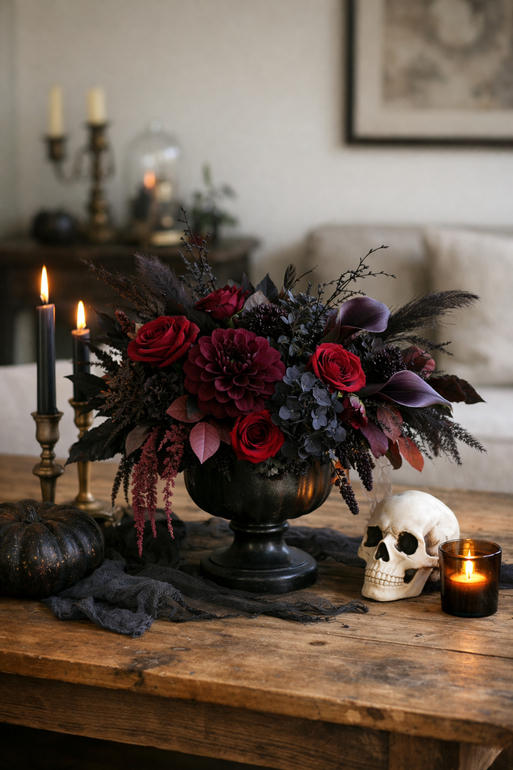 moody florals for Halloween