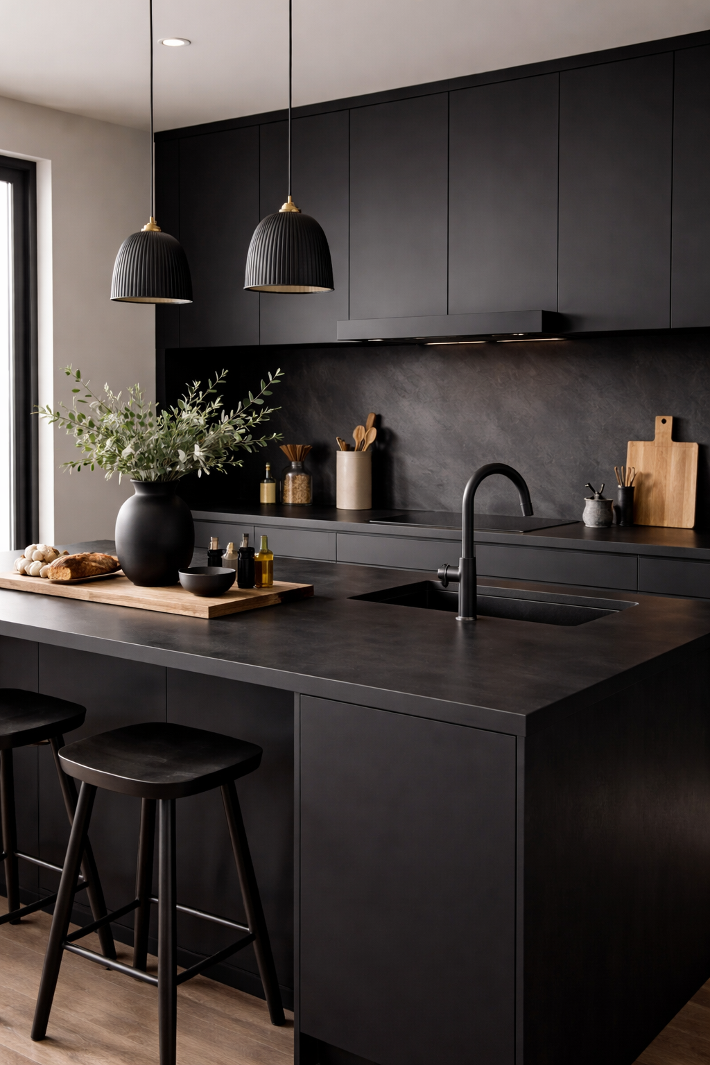 28 Stylish & Functional Kitchen Countertop Ideas to Try Now 16 sleek durable dark matte