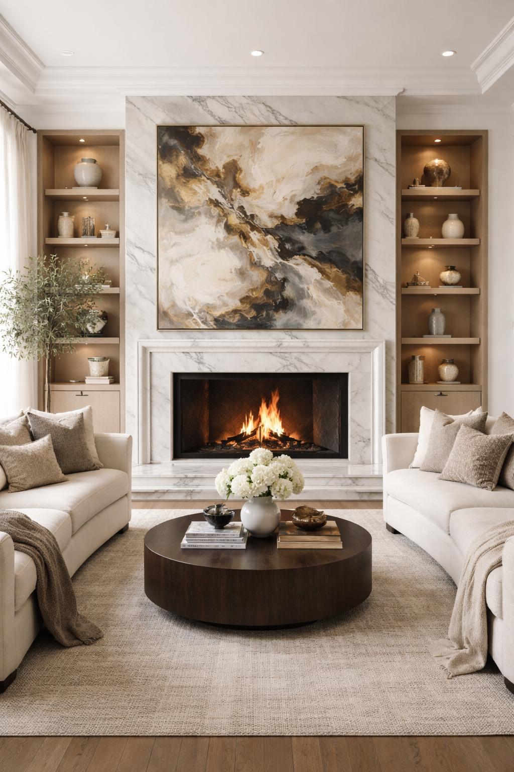 elegant fireplace art focus