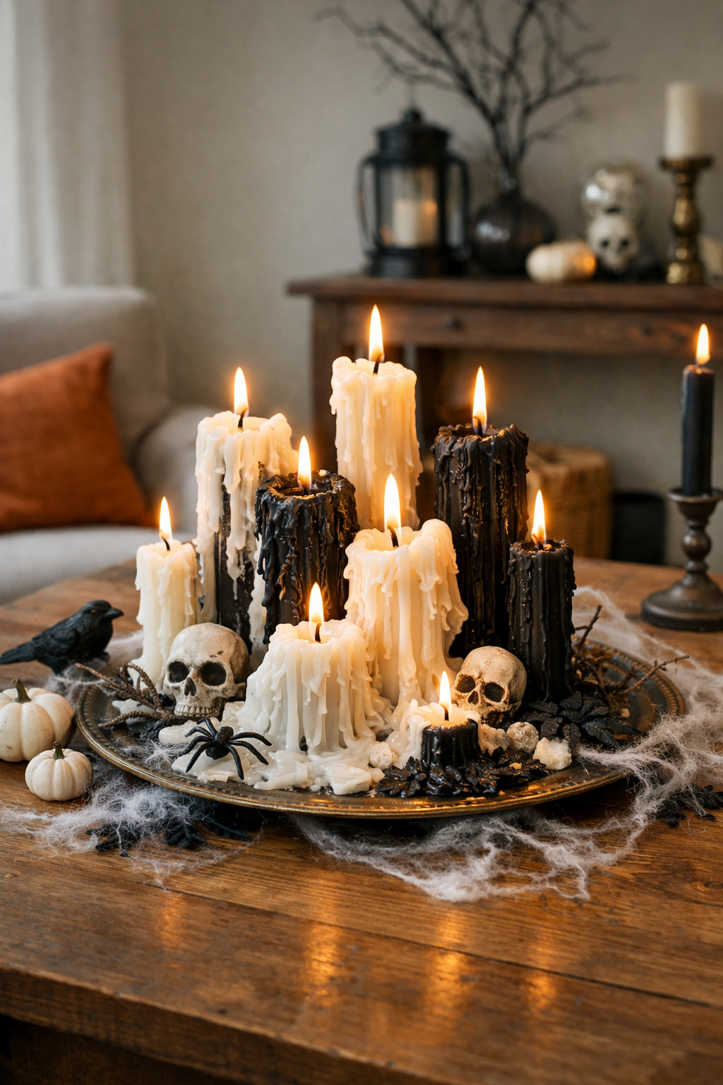 melting candles Halloween centerpiece