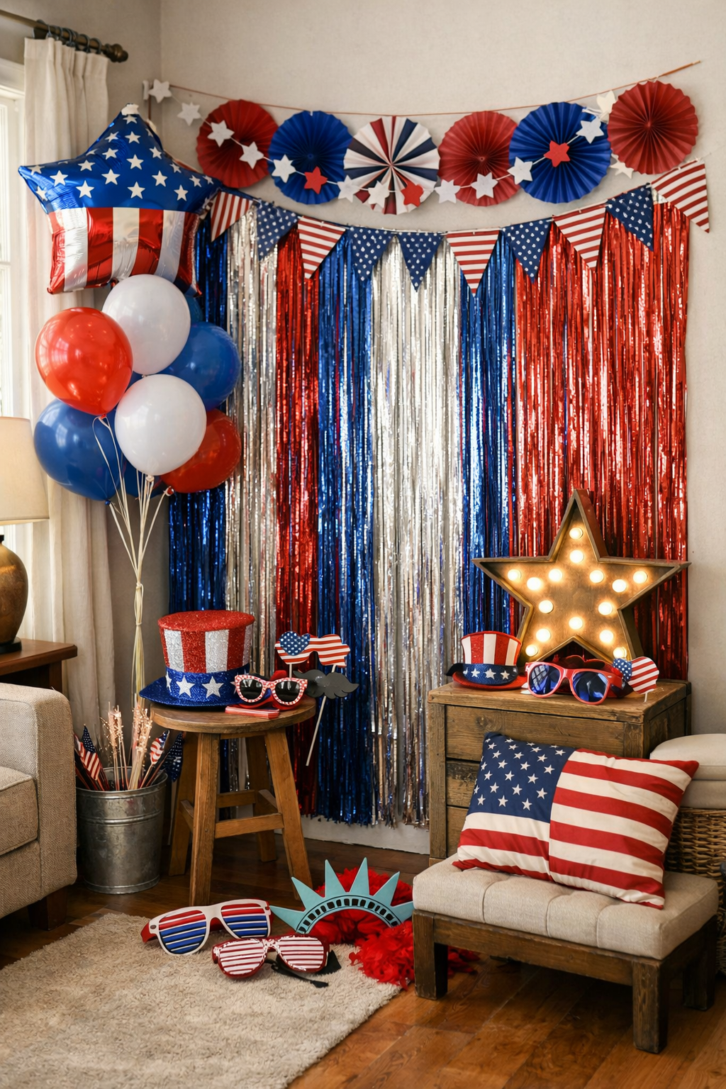 patriotic photo booth setup