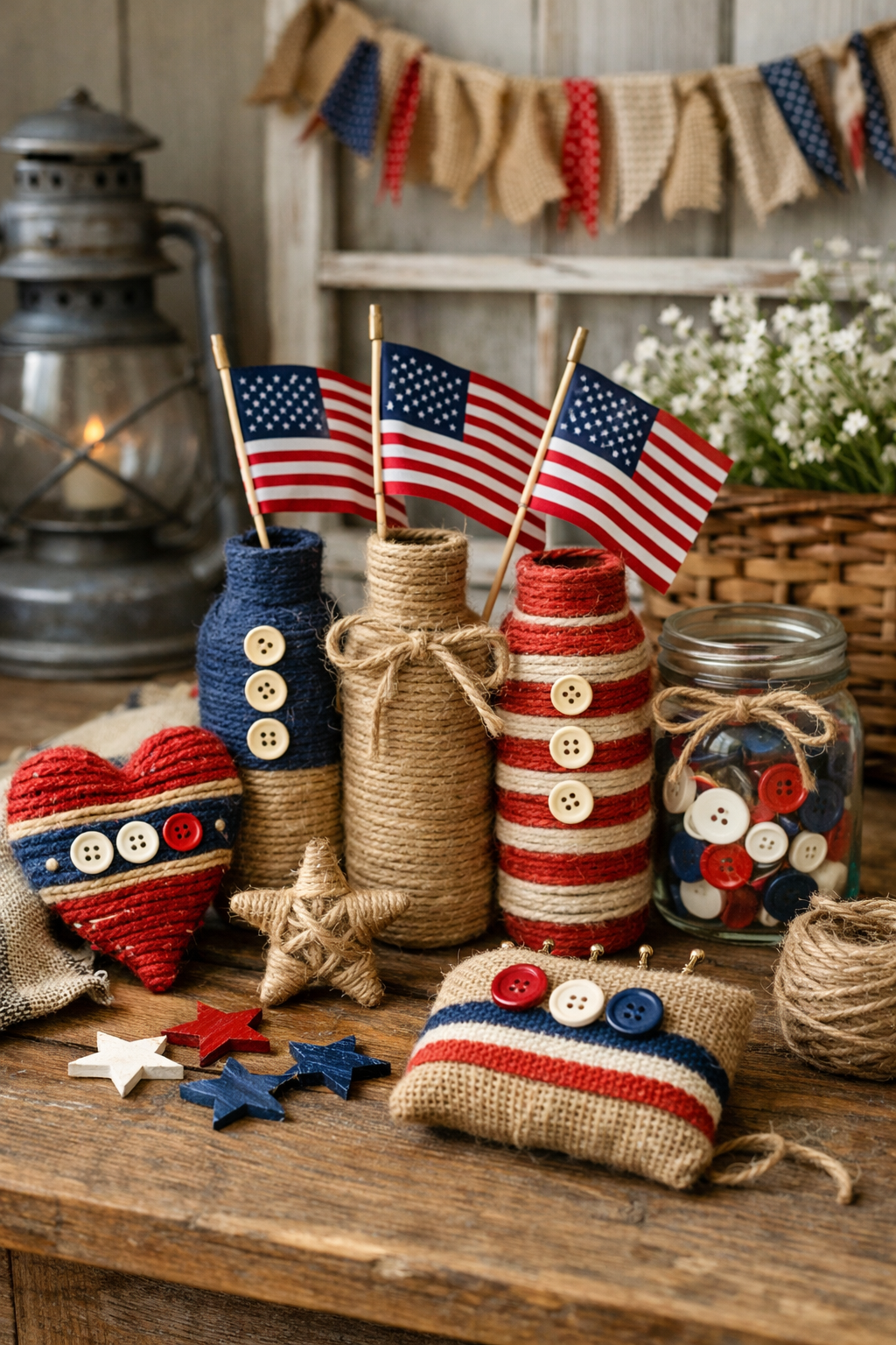 rustic patriotic decorative accents