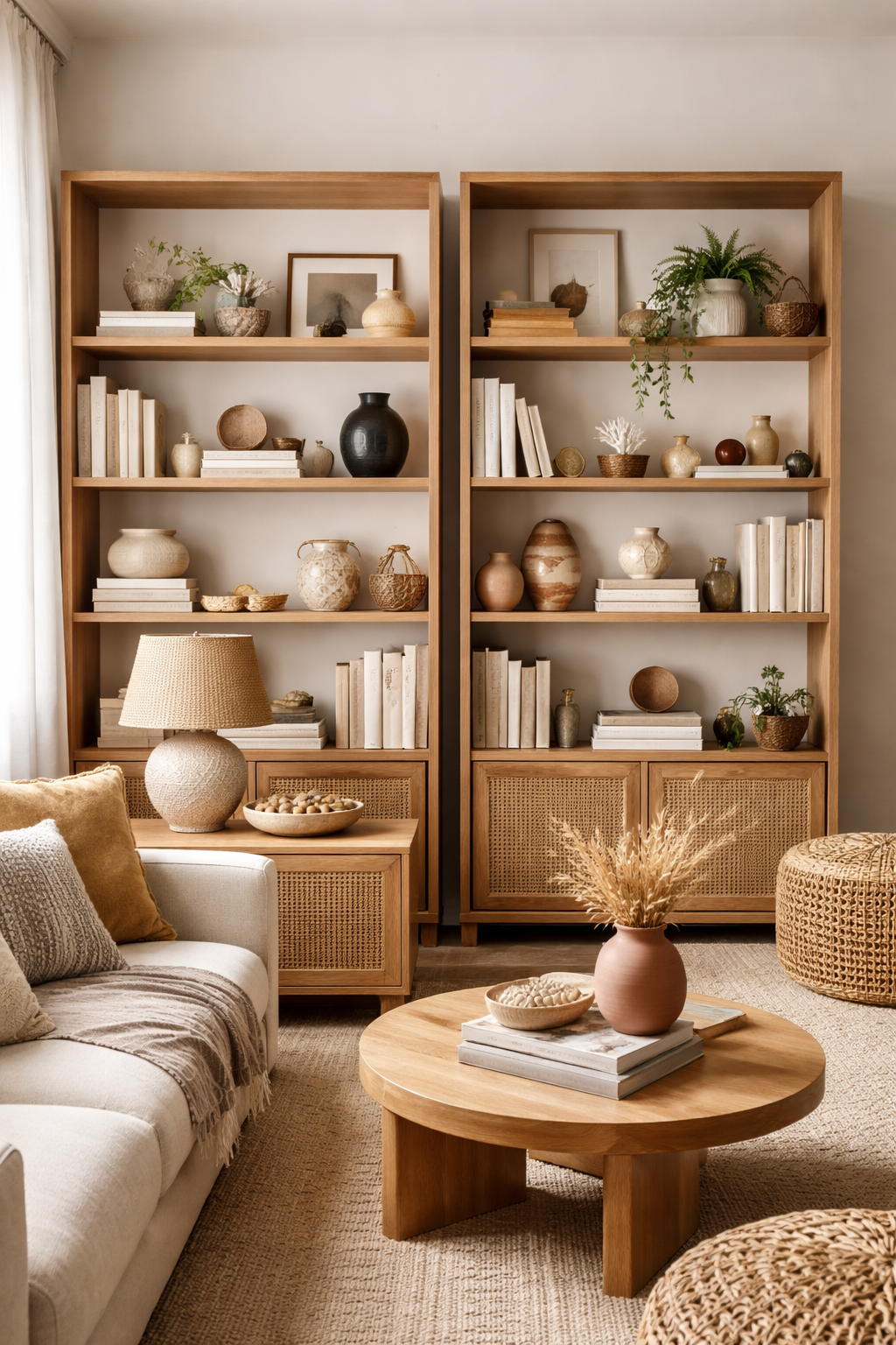 22 Modern Boho Living Room Ideas You'll Absolutely Love 17 eclectic shelves with decor