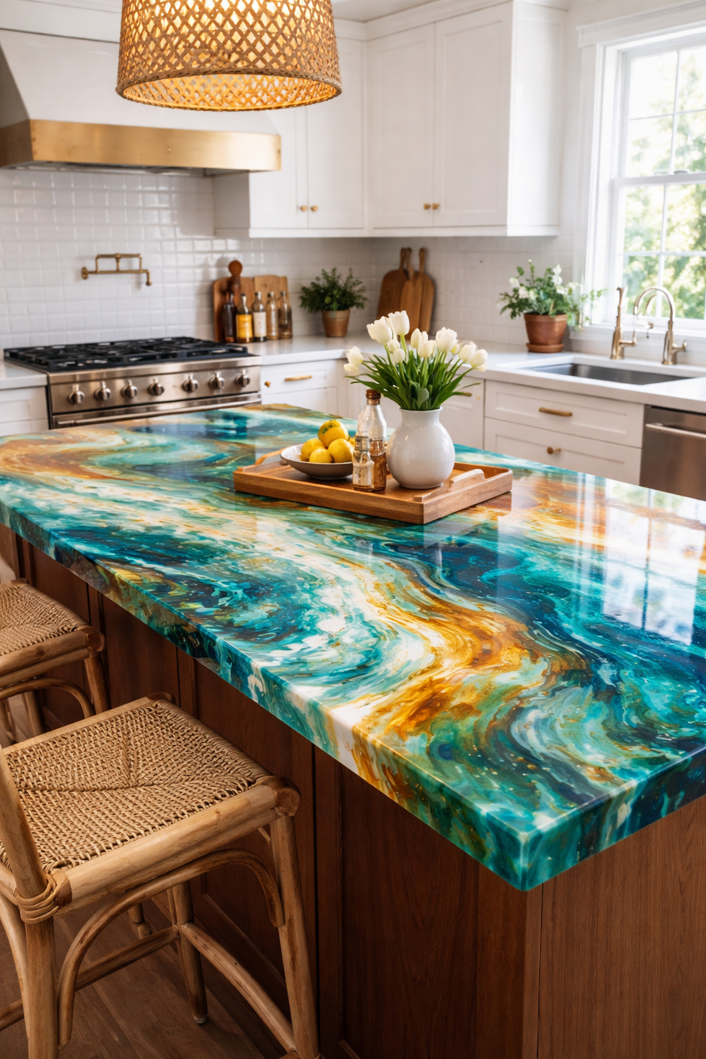 28 Stylish & Functional Kitchen Countertop Ideas to Try Now 17 vibrant artistic durable surfaces