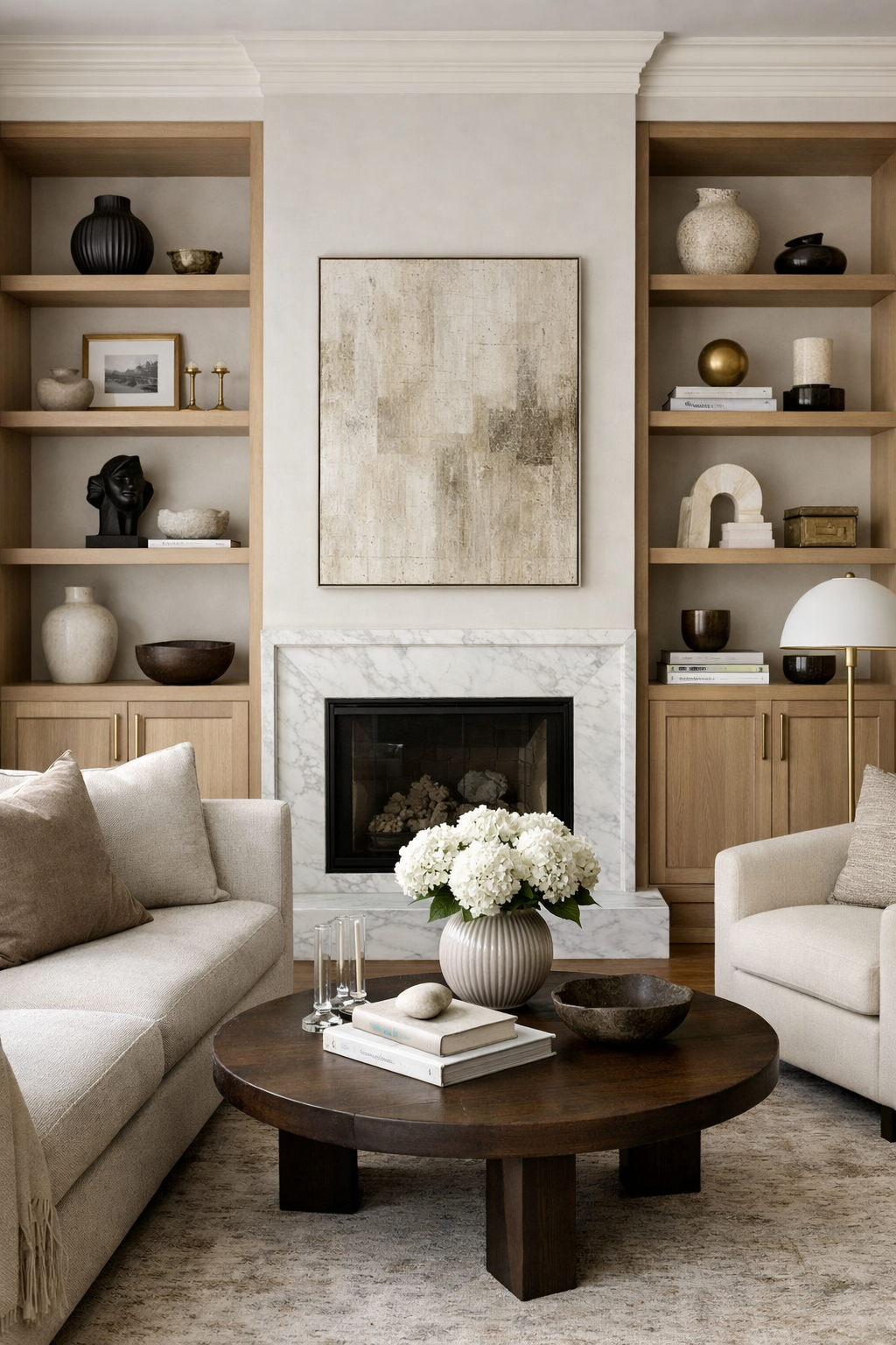 elegant curated shelving displays