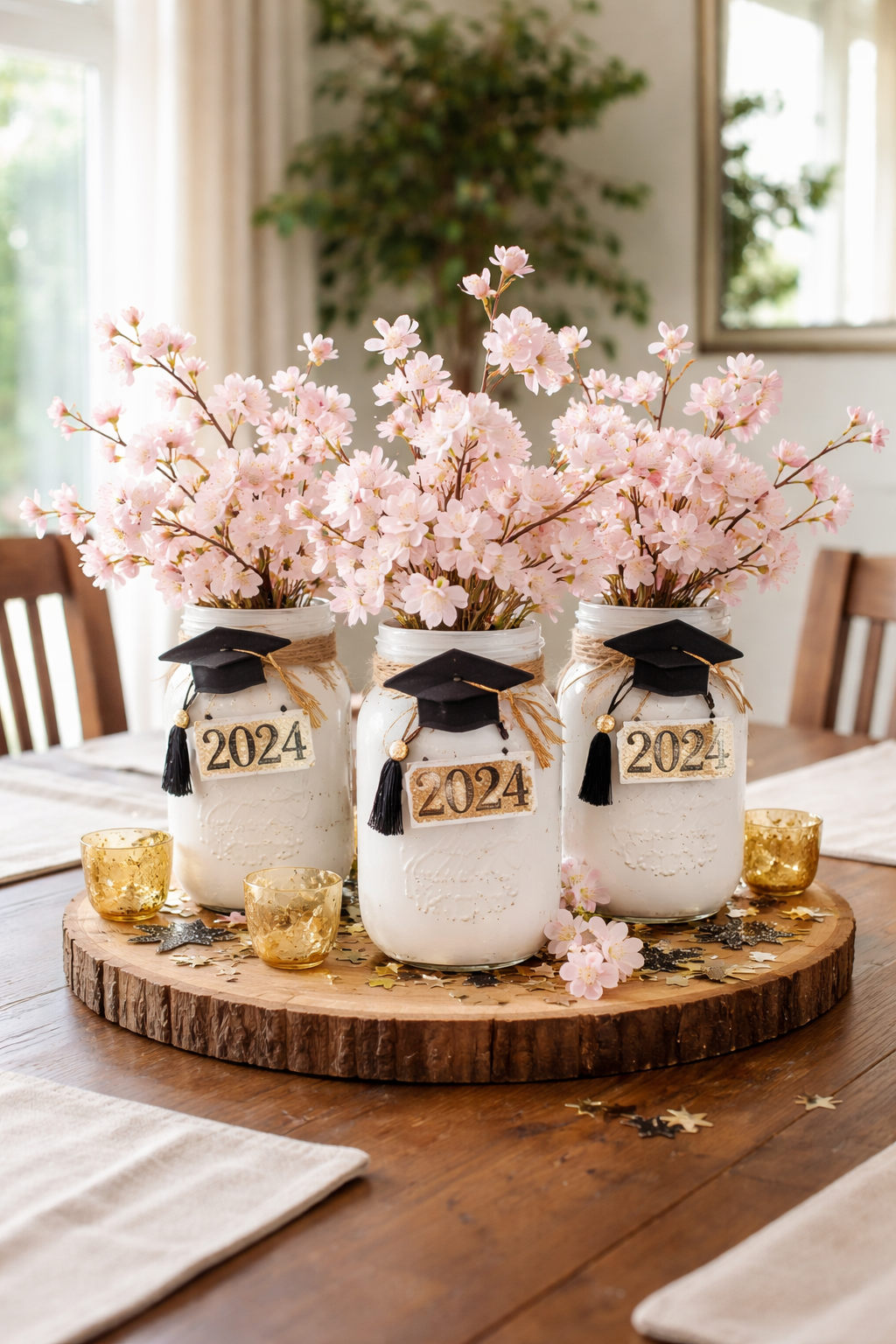 cherry blossom mason jar decor