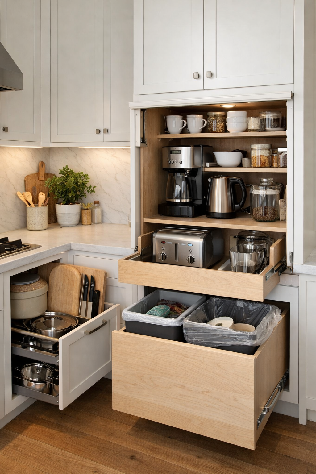 hidden storage keeps counters clear