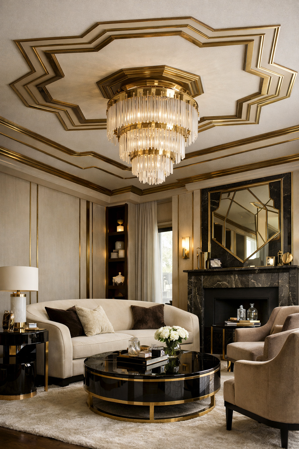 elegant geometric metallic accents