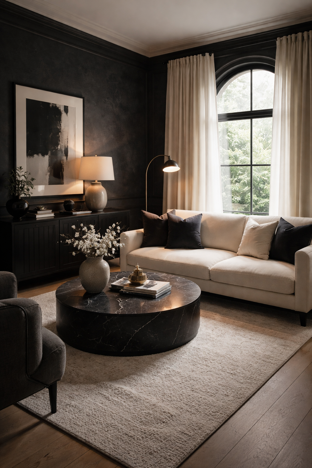 contrast with luminous accents