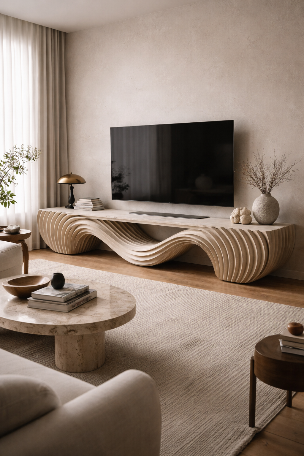 sculptural artistic tv furniture