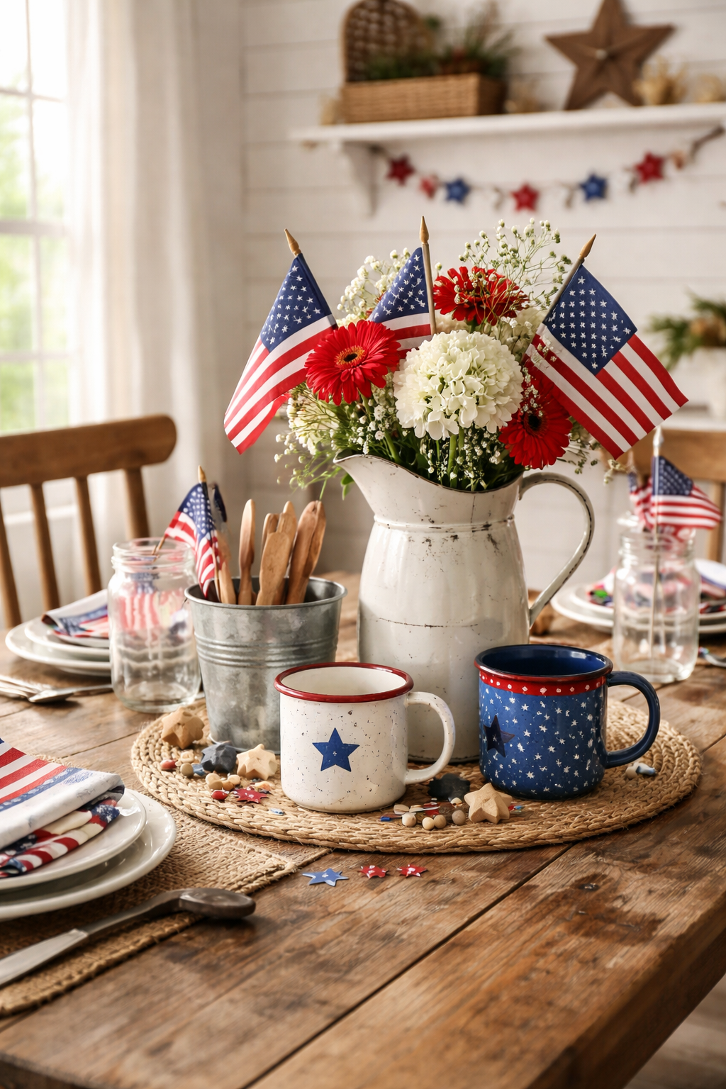 vintage patriotic table decor