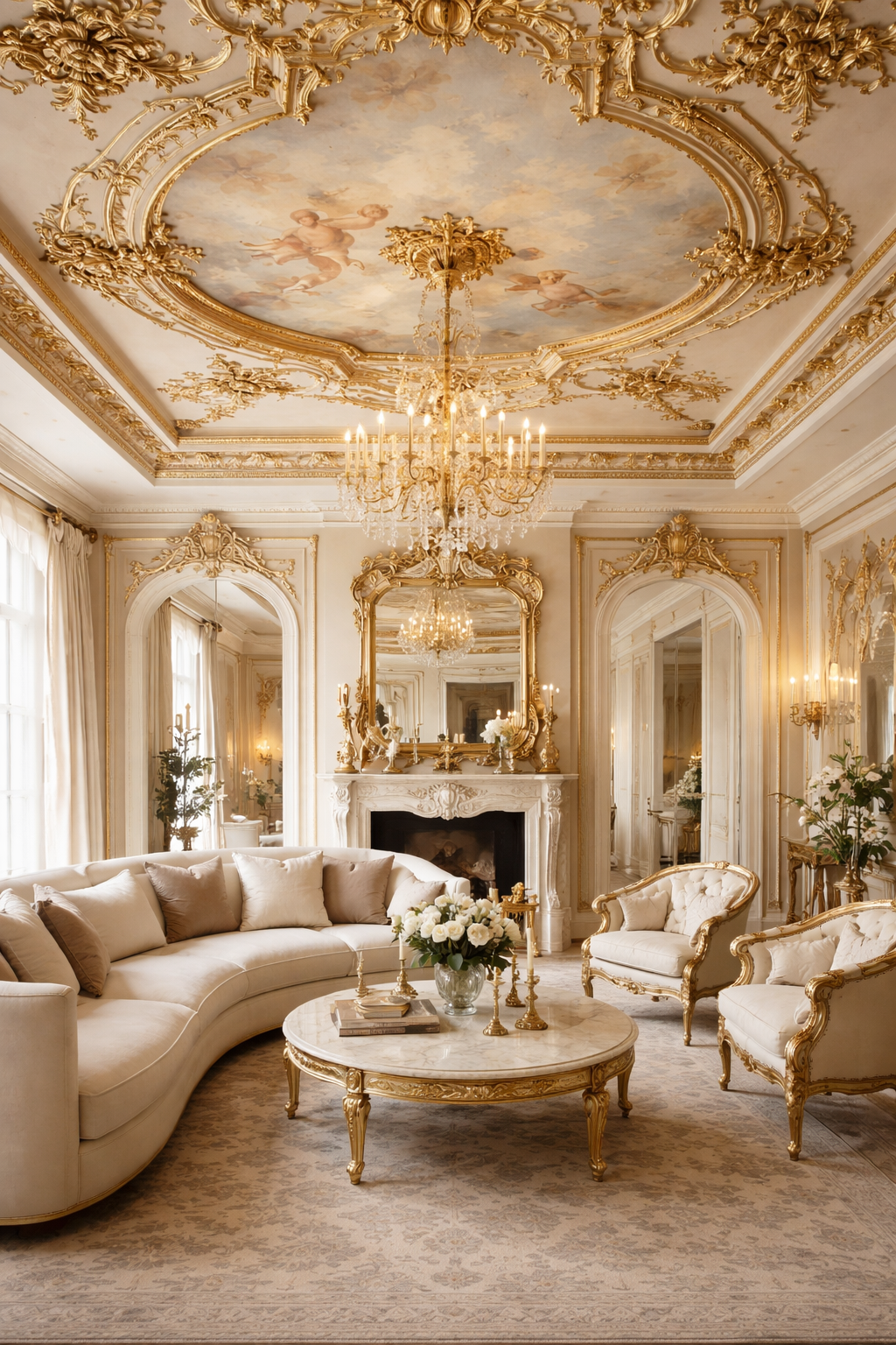 ornate gilded ceiling decoration