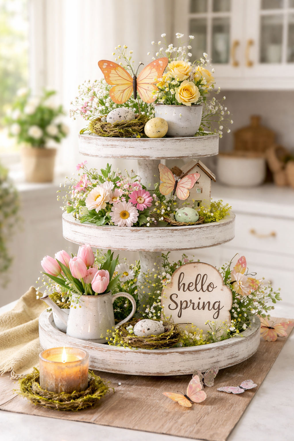 spring floral butterfly decor