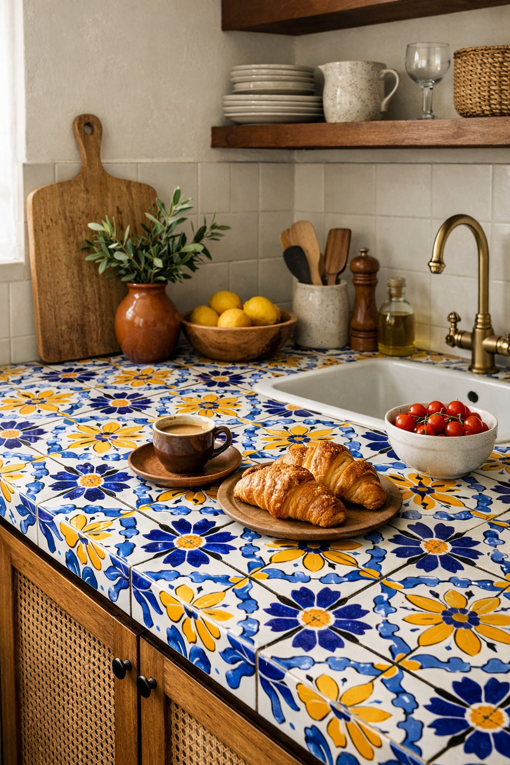 28 Stylish & Functional Kitchen Countertop Ideas to Try Now 19 vibrant artistic patterned surfaces