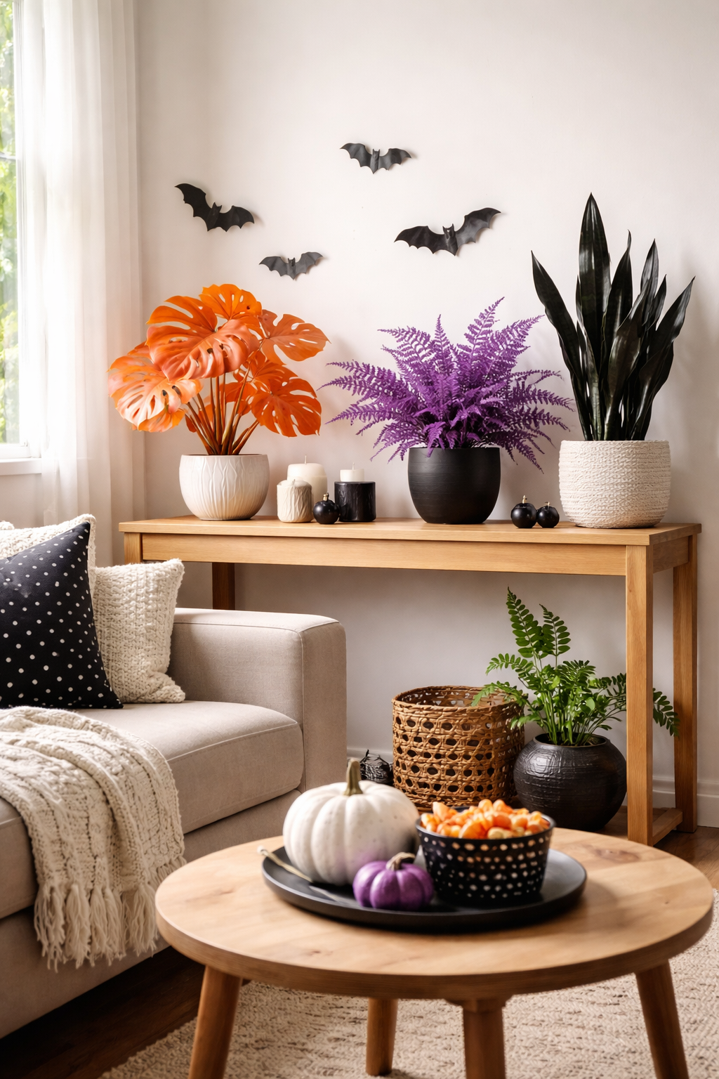 spray painted houseplants