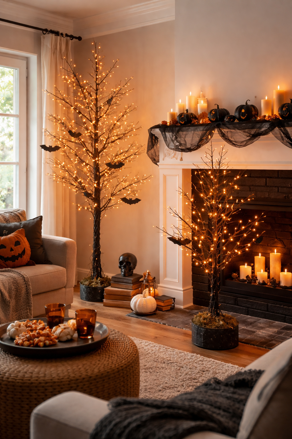 Halloween Light Up Trees